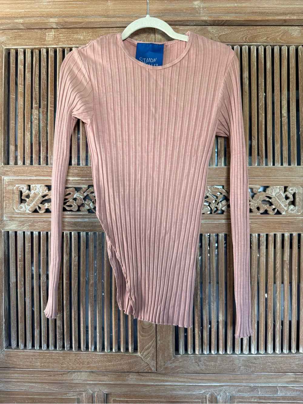 Simon Miller Long-Sleeve Rib Top in Dusty Rose